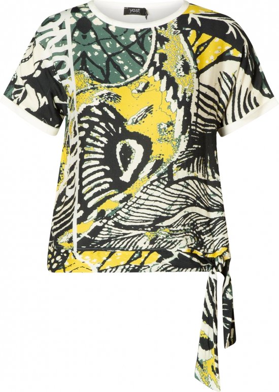 YESTA Hirasu Jersey Shirt - Dark Pine Green/Mult - maat 2(50)