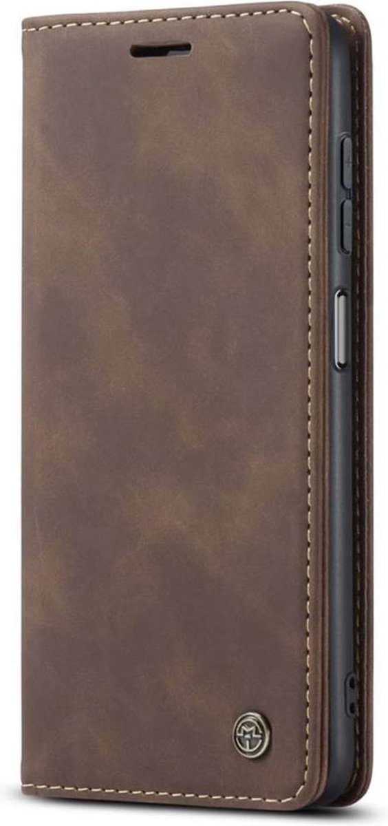 Samsung Galaxy A13 Bookcase hoesje - CaseMe - Effen Donkerbruin - Kunstleer