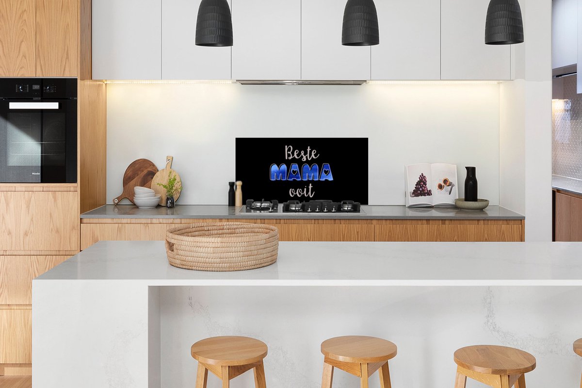 KitchenYeah Spatscherm 100x50 cm - Beste mama ooit - Aluminium thumbnail 4