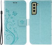 Bloemen Book Case - Samsung Galaxy S21 FE Hoesje - Groen