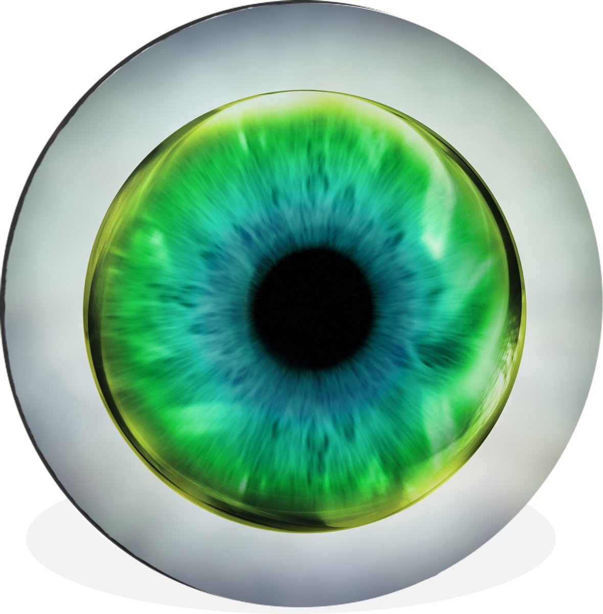 Oeil vert et bleu en boule de verre Cercle mural aluminium ⌀ 120 cm — free download