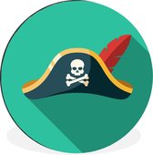 WallCircle - Cercle mural - Cercle mural - Illustration enfant d'un chapeau de pirate - Aluminium - Dibond - ⌀ 120 cm - Intérieur et Extérieur XXL
