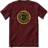 Bit-Coin - Crypto T-Shirt Kleding Cadeau | Dames / Heren / Unisex | Bitcoin / Ethereum shirt | Grappig Verjaardag kado | Tshirt Met Print  Prijs - Burgundy - XL