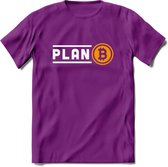 Plan B - Crypto T-Shirt Kleding Cadeau | Dames / Heren / Unisex | Bitcoin / Ethereum shirt | Grappig Verjaardag kado | Tshirt Met Print | - Paars - XL