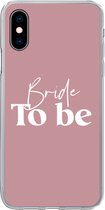 Geschikt voor iPhone X hoesje - Trouwen - Quotes - 'Bride to be' - Spreuken - Siliconen Telefoonhoesje