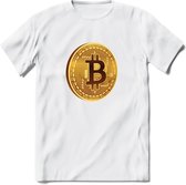 Bitcoin Coin - Crypto T-Shirt Kleding Cadeau | Dames / Heren / Unisex | Bitcoin / Ethereum shirt | Grappig Verjaardag kado | BTC Tshirt Met Print | - Wit - XL