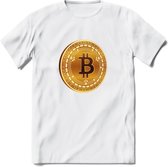 Bitcoin Coin - Crypto T-Shirt Kleding Cadeau | Dames / Heren / Unisex | Bitcoin / Ethereum shirt | Grappig Verjaardag kado | BTC Tshirt Met Print | - Wit - 3XL