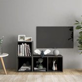 Tv-meubelen 2 st 72x35x36,5 cm spaanplaat hoogglans grijs