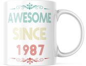 Verjaardag Mok awesome since 1987 | Verjaardag cadeau | Grappige Cadeaus | Koffiemok | Koffiebeker | Theemok | Theebeker