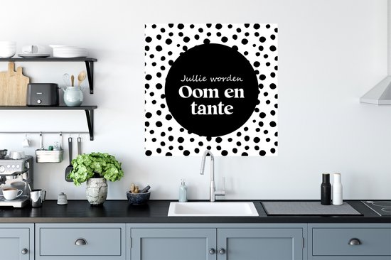 Stickers muraux - 'Tu seras oncle et tante' - Proverbes - Points - Citations - 50x50 cm - Feuille adhésive