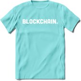 Blockchain - Crypto T-Shirt Kleding Cadeau | Dames / Heren / Unisex | Bitcoin / Ethereum shirt | Grappig Verjaardag kado | BTC Tshirt Met Print | - Licht Blauw - L