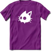 Cat Head - Katten T-Shirt Kleding Cadeau | Dames - Heren - Unisex | Kat / Dieren shirt | Grappig Verjaardag kado | Tshirt Met Print | - Paars - XXL