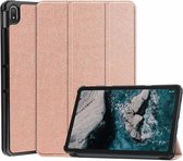 Tablet Hoes geschikt voor de Nokia T20 | Book Case met Standaard | Kunstlederen Beschermhoes | Tri-fold | Goud