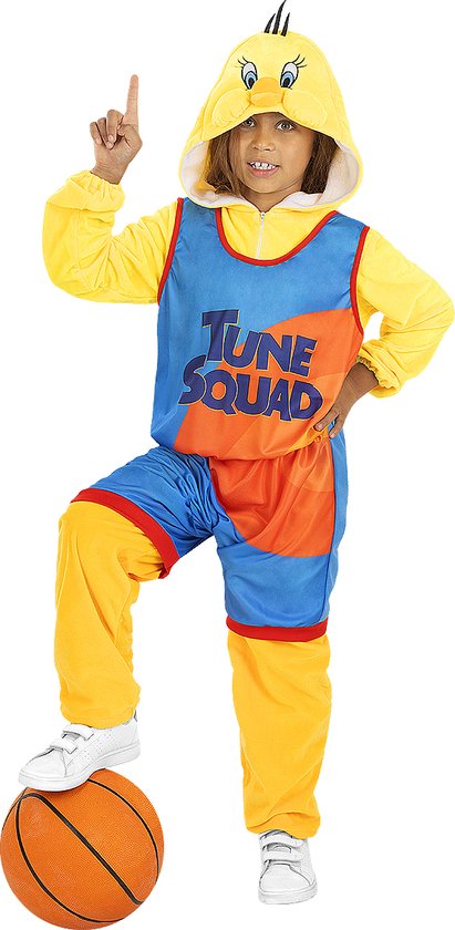 FUNIDELIA Tweety Space Jam kostuum - Looney Tunes voor jongens Basketbal - jaar cm) - Geel
