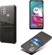 Backcover met Opbergvakjes + PMMA Screenprotector voor Motorola Moto G30 / G10 _ Zwart