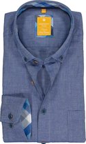 Redmond modern fit overhemd - Oxford - donkerblauw (contrast) - Strijkvriendelijk - Boordmaat: 43/44
