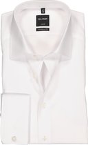 OLYMP Luxor modern fit overhemd - dubbele manchet - wit - Strijkvrij - Boordmaat: 46