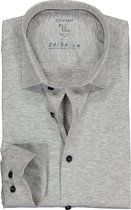 OLYMP No. Six 24/Seven super slim fit overhemd - tricot - grijs - Strijkvriendelijk - Boordmaat: 38