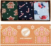 Sokken Cadeau box - kerst - 3 paar - many mornings - maat 39 tot 42