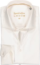 Ledub modern fit overhemd - beige twill - Strijkvrij - Boordmaat: 41