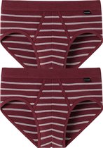 SCHIESSER Original Classics sportslips (2-pack) - Feinripp met gulp - bordeaux rood gestreept -  Maat: XL