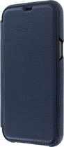 iPhone 12/12 Pro Bookcase hoesje - Graffi - Effen Donkerblauw - Leer