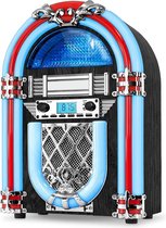 HOMBLE Jukebox - Mini Jukebox - Jukebox met LED Verlichting - FM Radio - Bluethooth - CD en USB