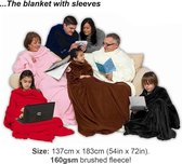 Snug Rug Cosy - Fleece Deken Met Mouwen - Blauw - TV Deken - Plaid - Warmte deken - voor Volwassenen en kinderen