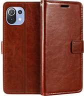 LuxeBass Boekhoesje geschikt voor Poco X3 Pro - Bruin - telefoonhoes - gsm hoes - telefoonhoesjes
