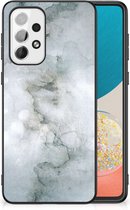 Telefoon Hoesje Geschikt voor Samsung Galaxy A73 Silicone Back Cover met Zwarte rand Painting Grey