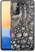 Telefoon Hoesje Geschikt voor Samsung Galaxy M52 Hippe Hoesjes met Zwarte rand Krokodillenprint