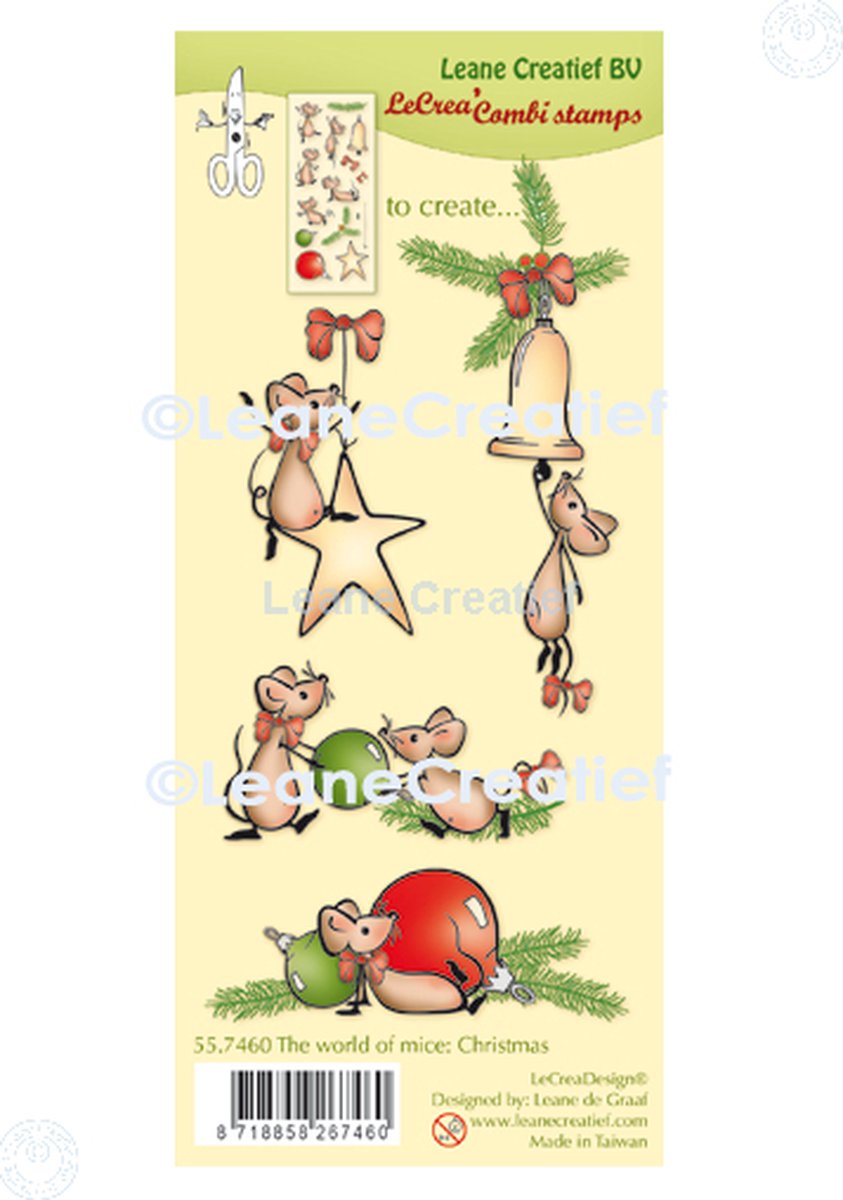 LeCrea - Clear stamp combi The world of mice Kerst 55.7460