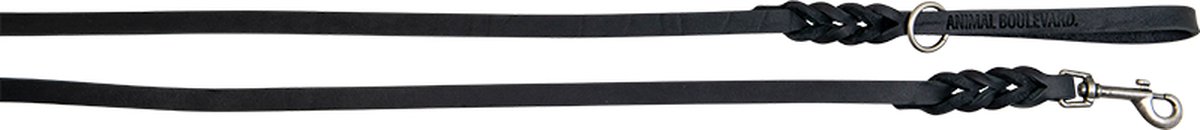 Animal Boulevard Ab30035 - Hals- En Leibanden - Hond - Ab Country Leather Gevlochten Leiband Zwart-12mmx130cm - Maat: 12mmx130cm - 205290