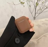 AirPods 1/2 hoesje - Brown - AirPods 1/2 Case - Airpods 1/2 Cover - Bruin