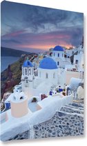 Akoestische panelen - Geluidsisolatie - Akoestische wandpanelen - Akoestisch schilderij AcousticBudget® - paneel met uitzicht Santorini, Italie - design 67 - 40x60 - Wanddecoratie