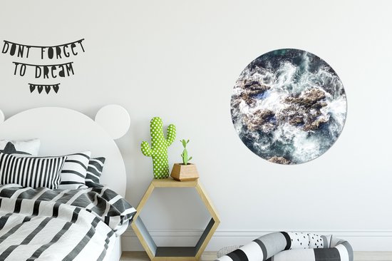 Cercle mural - Cercle mural - Mer - Pierres - Water - Aluminium - Dibond - ⌀ 60 cm - Intérieur et Extérieur