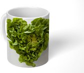 Mok - Sla neergelegd in de vorm van een hartje - 350 ML - Beker