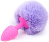 Butt Plug with Pompon Light Purple Size S
