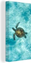 Canvas Schilderij Schildpad in de zee - 20x40 cm - Wanddecoratie