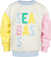 SEABASS Sweatshirt - Unisex Truien - 100% Biologisch Katoen - Taille Lengte Stijl - Lange Mouwen - Oversized Fit - Kleur: Pastel Colorblock - Maat: 116-122cm