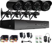 GUUDGO 4CH AHD-1080P HD 5 IN 1 Beveiligingscamera's WiFi Monitor-IP66 Waterdicht Motie detectie CCTV Camera Nachtzicht-voor Buiten