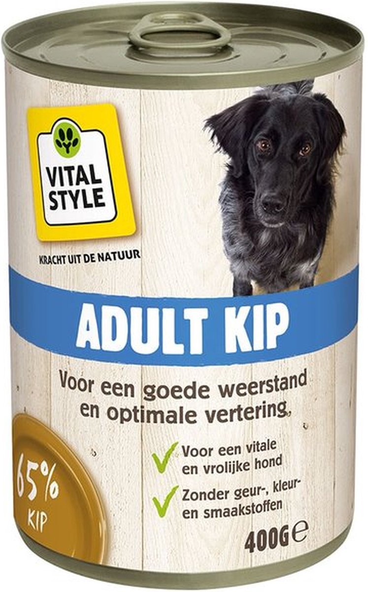 Vitalstyle Hondenvoer Blik Kip 400 gr