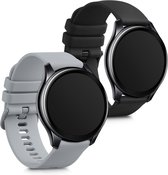 kwmobile 2x armband voor Oneplus Watch - Bandjes voor fitnesstracker in zwart / grijs