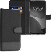 kwmobile telefoonhoesje voor Motorola Edge 20 Lite - Hoesje met pasjeshouder in antraciet / zwart - Case met portemonnee