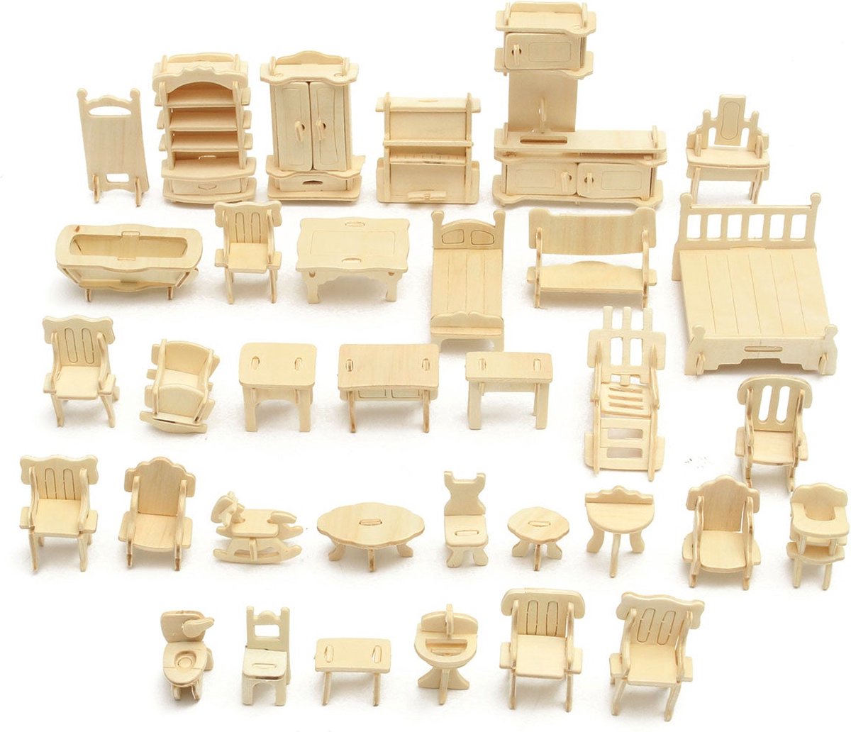 Woodcraft Construction Kit Furniture Knutselset Houten Meubels