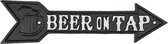 Tekstbord 32*1*8 cm Bruin Ijzer Beer On Tap Wandbord Quote Bord Spreuk
