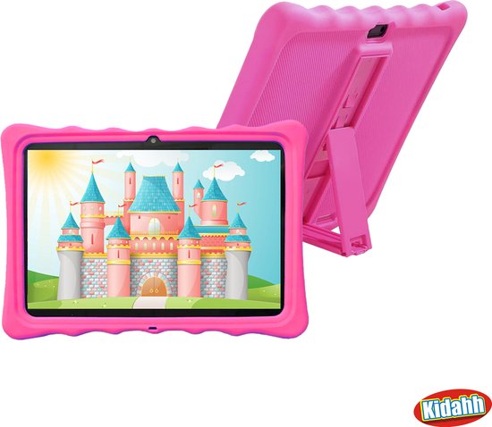 Kidahh - Kindertablet - 10.1 Inch - 32 GB - Inclusief beschermende hoes - Roze