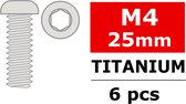 Team Corally - Titanium schroeven M4 x 25mm - Laagbolkop binnenzeskant - 6 st