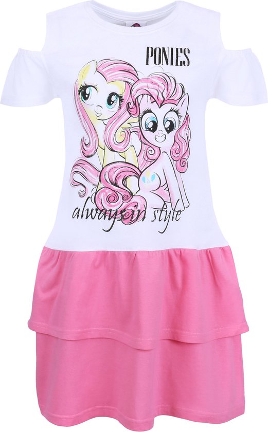 Roze-witte jurk met uitgesneden schouders - MY LITTLE PONY / 98 cm