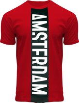 Fox Originals Vertical Amsterdam T-shirt Heren & Dames Katoen Red Rood Maat S